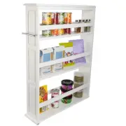 Slim Rolling Storage Cart 4 Tier Utility Cart with Handle and Wheels Storage