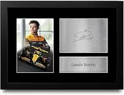 HWC Trading Lando Norris Gifts Printed Signed Autograph Picture for F1 Formula 1 Racing Fans - A4 Framed