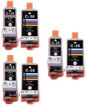 6PK PGI-35 CLI-36 Ink Cartridges BK/C Set for Canon iP100 iP110 TR150 Printer