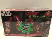 6 Puzzle Party Pack Puzzles Childrens Star Wars Avengers Spider Man Marvel NEW