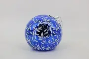 COLBALT ILLUMINATED SCROLL DESIGN 6" ORNAMENT SPHERE Valerie Parr Hill - NEW