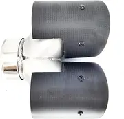 63mm Inlet Carbon Fiber Car Exhaust Tip Twin Dual Tip Tail Muffler