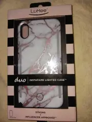 LuMee Apple iPhone XS Max Duo Marble Case - Rose/White