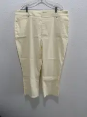 Mario Serrani Women Pull-On Capri Pants Yellow Stripes XL
