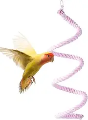 Bird Climbing Rope - Colorful Cage Chewing Toys for Small Medium Parrot | Multi-Color Cotton Chewing Ladder Toy Standing Stick Cockatiel Swing