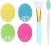 [LMXMGRG] 6pcs Silicone Face Scrubber Kit Facial Cleansing Brush Manual with Lip Exfoliator Brush Face Mask Brush for Skin Care