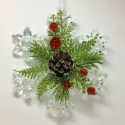 Ganz Kissing Krystals Snowflake Mistletoe Acrylic Fernlike Shape Pinecone