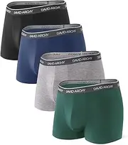 [DAVID ARCHY] Men's Modal Boxer Shorts with Fly Separate Pouch Microfibre Multipack Underwear Function Double Pockets Underwear