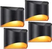Step Lights Outdoor Deck Fence Stair Warm Light Sun Powered LED Illuminated Land