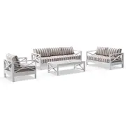 Kansas 3+2+1 seater Outdoor Aluminium Lounge Set with Coffee Table in Sunbrella - Outdoor Aluminium Lounges