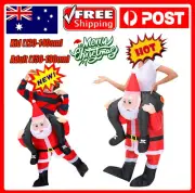 Adult Inflatable Costume Riding Santa Snowman Suit Fan Blow up Halloween Xmas