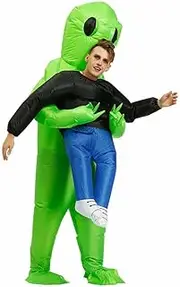 Halloween Alien Costume, Funny Inflatable Alien Abduction Costume Blow up Costumes for Adult/Kids Cosplay
