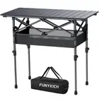Folding Camping Table(L32.3''xW15.7''), Aluminum Roll-up Portable Picnic Tabl...