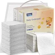 Disposable Changing Pad Liners (50 Pack), Baby Incontinence Diaper UnderPads 18"x 24" Extra Large & Super Soft , Ultra Absorbent & Waterproof - Covers Any Surface for Diaper Changes, White ﻿