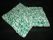 New 2Pc Set Uniq Handmade Crochet Hot Pad Table Candle Mat Waffle Green White