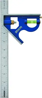 Combination Square, Metal-Body, 12", 45-90 Degree Marking, Stainless Steel (1794