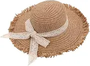 [LALADEFIEE] Small Rag Doll Hat Doll Funny Dressing Prop Guinea Pig Knitted Hat Small Straw Sombrero Hat Simulated Mini Straw Hat Tiny Hat Small Sombrero Hat Cat Sun Hat Khaki