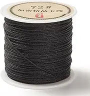 43 Yards Nylon String Friendship Bracelets String 0.8mm Nylon Beading Thread Braided Chinese Knotting Cord Macrame Cords for Kumihimo Necklaces Tassels Jewelry Crafts (Black)