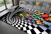 3D Optical Illusion Rug Non slip Floor Mat Living Room Rug Decor Rug Floor Mat for Bedroom Livingroom Rug Home Decor-Style 5
