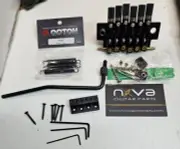 Nova Guitar Parts 6-String Headless Guitar Tremolo Bridge/Nut - Black. New.