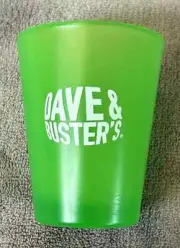 Dave and Buster's Fluorescent Green Colored Clear Shot Glass - New With Sticker