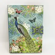 Punch Studio Royal Peacock Jeweled Brooch Journal Hardcover Retired Design 8.5x6