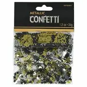 Happy New Year Value Pack Foil Confetti 1.2 oz Black Silver Gold