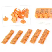 Fit Goat Sheep Pig 100 Pack 1-100 Number Plastic Livestock Ear Tag Orange Color