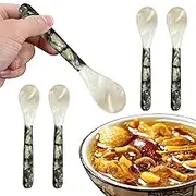 Caviar Spoons, Mother of Pearl Spoons, Caviar Server Spoons, Round Handle Spoons, Decorative Caviar Spoons, Caviar Egg Spoons, Ice Cream Serving Spoons, Pearl Caviar Spoons, Luxury Caviar Spoo
