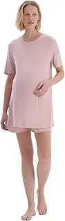 [Dagi] Women's Ribbed Maternity T-Shirt and Shorts Pyjama Set