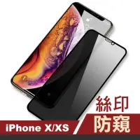 在飛比找momo購物網優惠-iPhone X XS保護貼9H硬度滿版高清防窺款手機膜(i