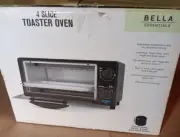 Bella - 4-Slice Toaster Oven - Black/silver Brand New