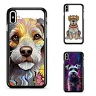 pattern Schnauzer print Fitted Case Skin For iPhone XS 11 12 13 14 15 16 Pro Max