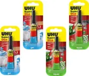 10Pcs UHU Super Glue Liquid 3G/7Pcs & Gel 2G/3 Pcs Ultra-Fast & Strong