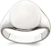[JewelryWeb] 925 Sterling Silver Solid Polished Signet Ring Band Style-Ring for Women