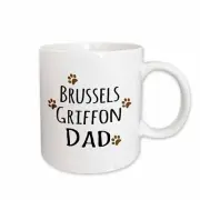 3dRose Brussels Griffon Dog Dad - Doggie by breed - brown muddy paw prints love