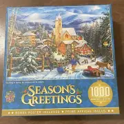 New Master Pieces Season's Greetings "Sledding to Home" Jigsaw Puzzle 1000 pc