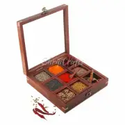 Handicraft Spice Box 9 Masala Box Dry fruit box Utility Box Made of Finest wood
