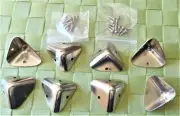 8 metal Rounded Edge Box Cabinet Drawer Corner Guards Protector w/screws NEW