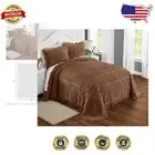 Soft and Machine Washable Full Size Floral Bedspread - Luxury Chocolate Chenille