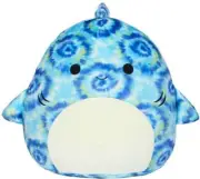 Squishmallow Luther The Shark Backpack 12" Plush Backpack Tie Dye Blue VGC