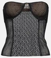 [Khaite] Khaite Lori lace-knit bustier AU 8 black