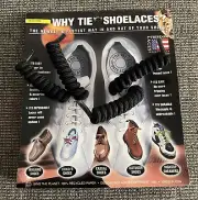 Vintage 1995 Freedom Laces Why Tie Shoelaces White Made in U.S.A. Black NOS