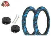 ALTA 20 X 2.35 SEMI-SLICK STREET PARK FIRE BALL GRAPHIC TIRES BMX BIKE BLUE 6PC.
