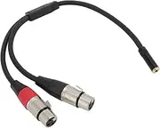 Tihebeyan 3.5mm to 2 XLR Female Mic Cable 3.5mm to Dual XLR Female Adapter 1/8 2 Y Splitter Cable with OFC Shielding 24K Gold Plated Connectors for Sound Mixer Power Amp