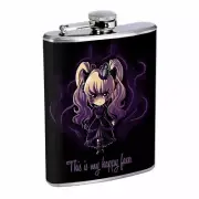 Goth Happy Face Em1 Flask 8oz Stainless Steel Hip Drinking Whiskey