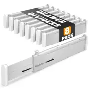 Expandable Drawer Dividers - 12.6-22.8'' Adjustable 8*Long Dividers Gray