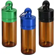 MIni Waterproof Medicine Pill Box Case Bottle Holder Container Keychain