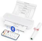 [MUNBYN] Portable Printer Wireless Travel ITP04, Thermal Bluetooth Printer, Support 8.5''x11''&A4, Inkless Printer, Compatible with Android iOS Phone & Laptop, Small Printer Mobile, White