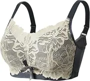 [ANRIO] No Underwire Lace Mastectomy Bras for Women Plus Size Sexy Pockets Bralette Lingerie for Silicone Breast Prosthesis (Color : Blue, Size : 95/42A)